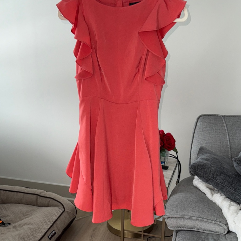 Kendall & Kylie Vibrant Coral Mini Dress